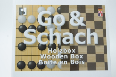 Wooden Go & Chess Box with Drawers, beech veneer